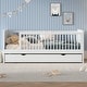 preview thumbnail 3 of 26, Twin Platform Bed with Trundle and Guardrail for Home