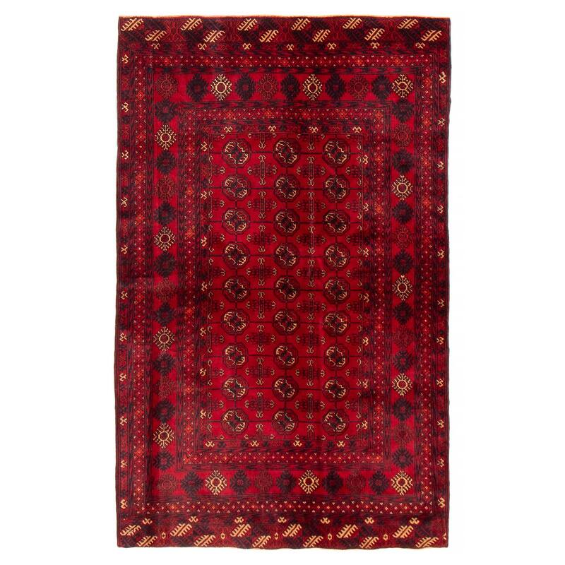 Teimani Red Rug 3'11" x 6'3" - 3'11 x 6'3 - Red - 3'11 x 6'3