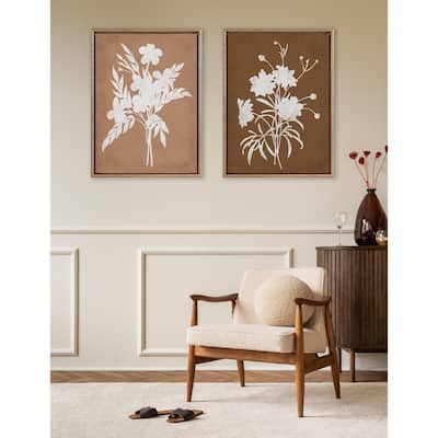 Kate and Laurel Sylvie Beaded Floral Canvas Art Set by Heather Dutton