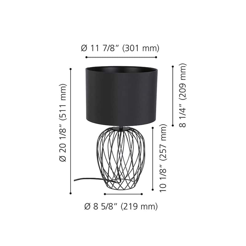 Nimlet - 1-Light Table Lamp - Black Base Finish - 8.56"L X 8.56"W X 20.20"H - 8.56"L X 8.56"W X 20.20"H