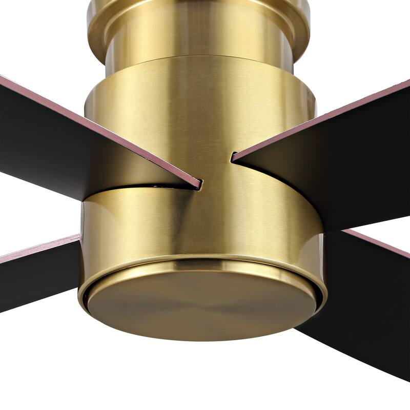 WINGBO 44" and 52" Flush Mount DC Ceiling Fan without Lights, 4 Reversible Blades