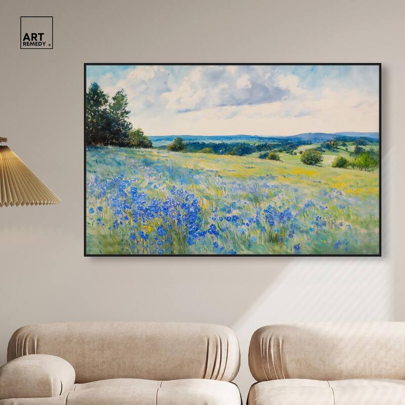 Sky Over Blue Fields Canvas by Art Remedy