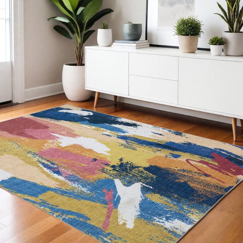 HomeRootsAbstract Modern Runner Area Rug - 66.14' X '42.13' X '0.12