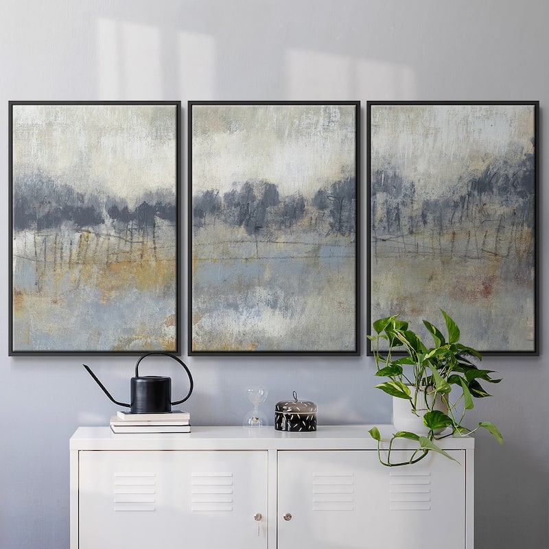 Cool Grey Horizon II - Multi Piece Framed Canvas
