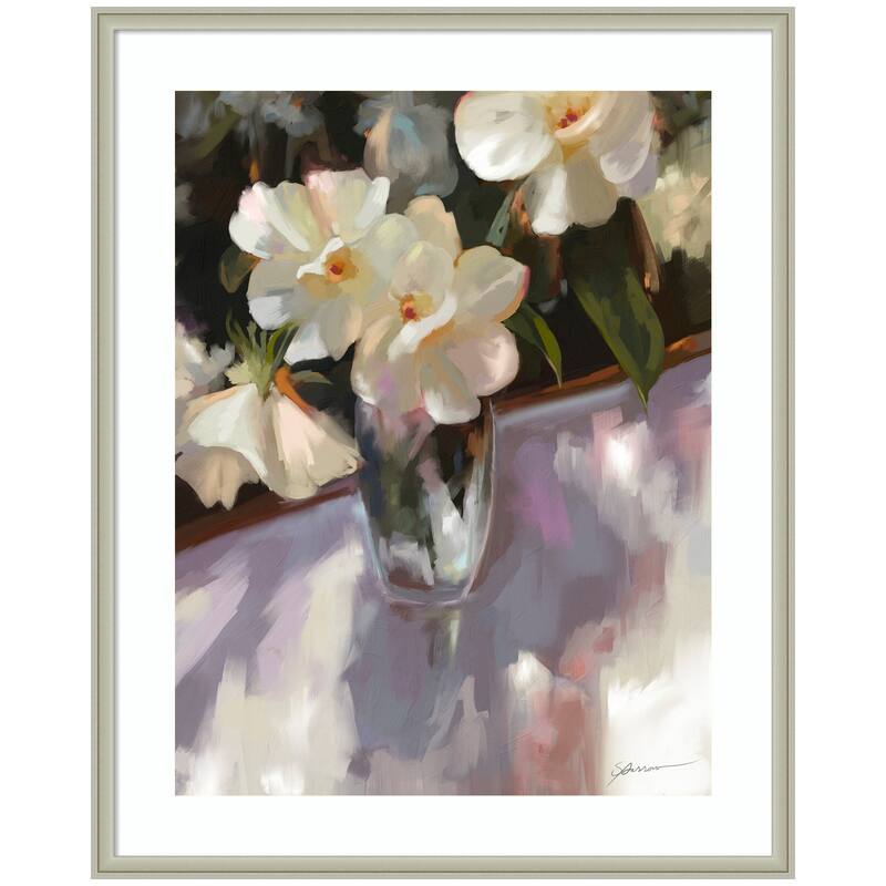 Kate and Laurel Framed Art Shadow Dance by Mary Sparrow - 34x42 - Silver