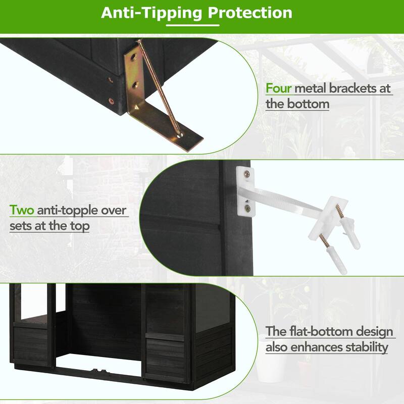 Walk-in Outdoor Greenhouse with 4 Skylights and Folding Shelves