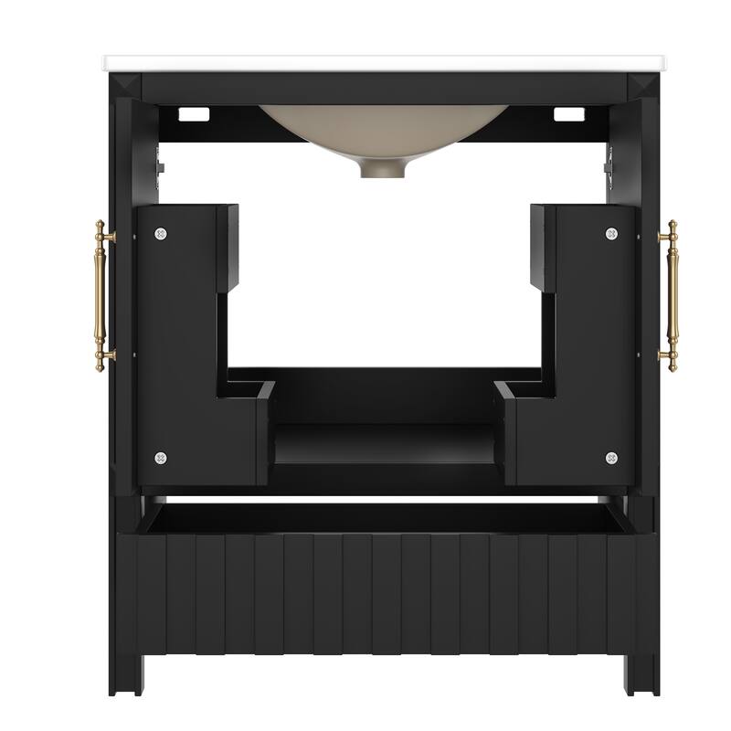 Roomfitters 30 Inch Bathroom Vanity with Sink, Solid Wood Cabinet with Door Storage and Drawer