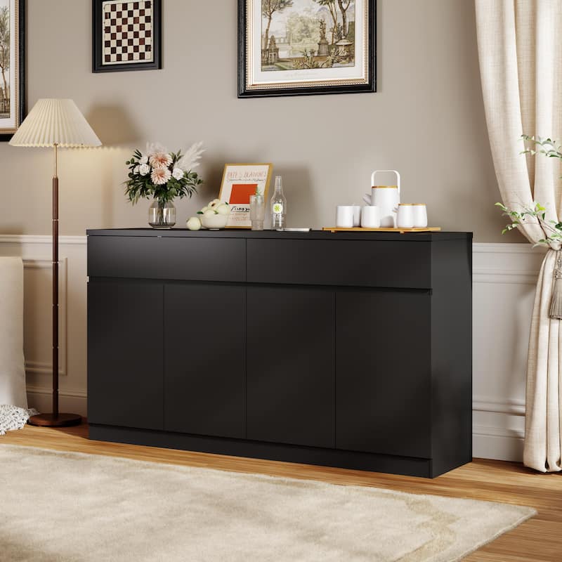 Sideboard Buffet Cabinet with Storage - Black
