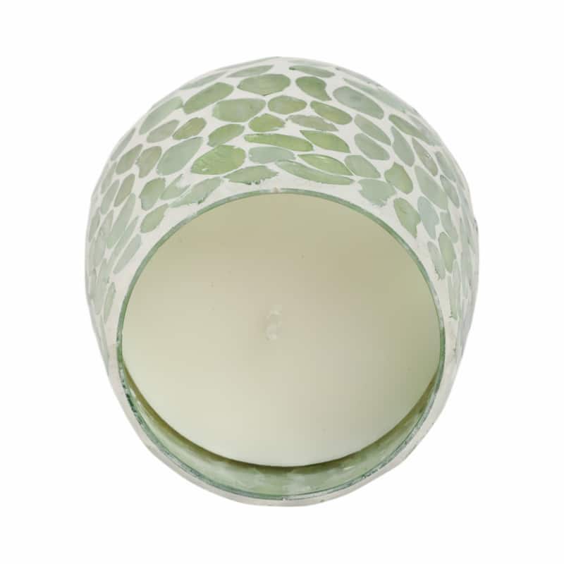 Sagebrook Home Glass, 5" High 18 Oz Mosaic Scented Candle - 5" x 5" x 5"