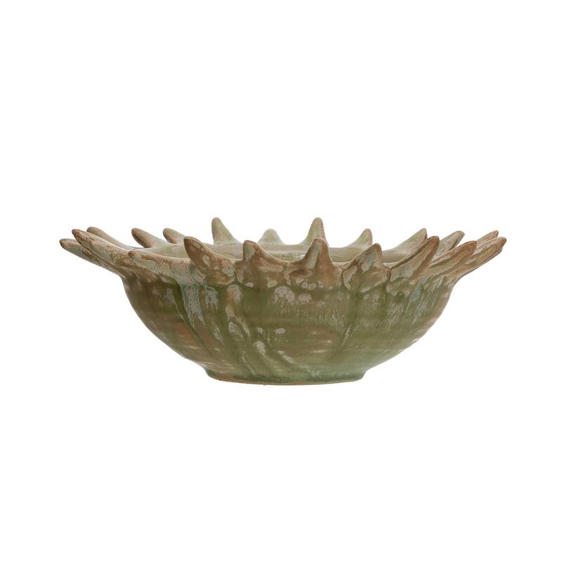 Celadon Stoneware Sunburst Shaped Serving Bowl