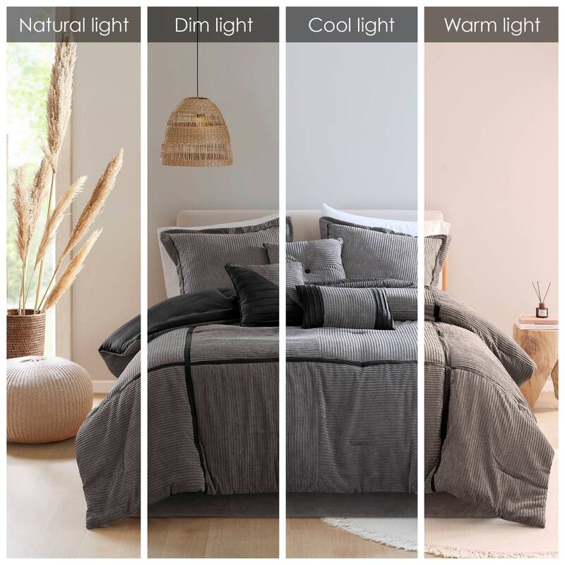 GDF Studio - Dallas 7-Piece Micro Corduroy Comforter Set