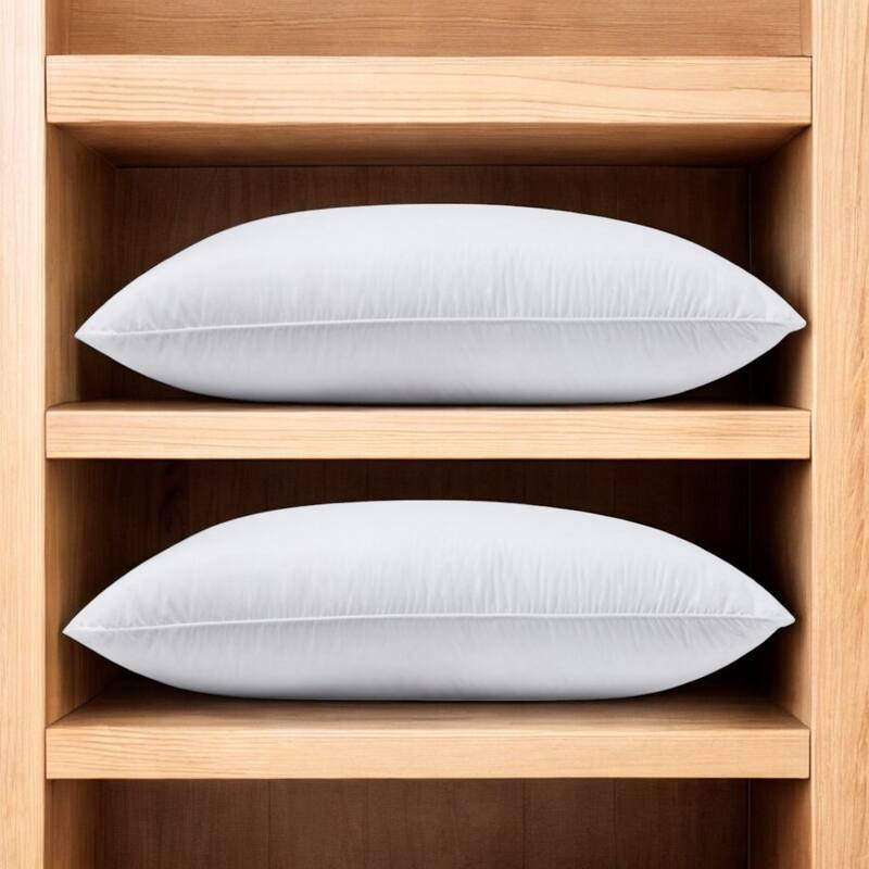 HomeRoots Set of Two Down Alternative Firm King Size Bed Pillows - 20" W x 4.5" D x 30" H