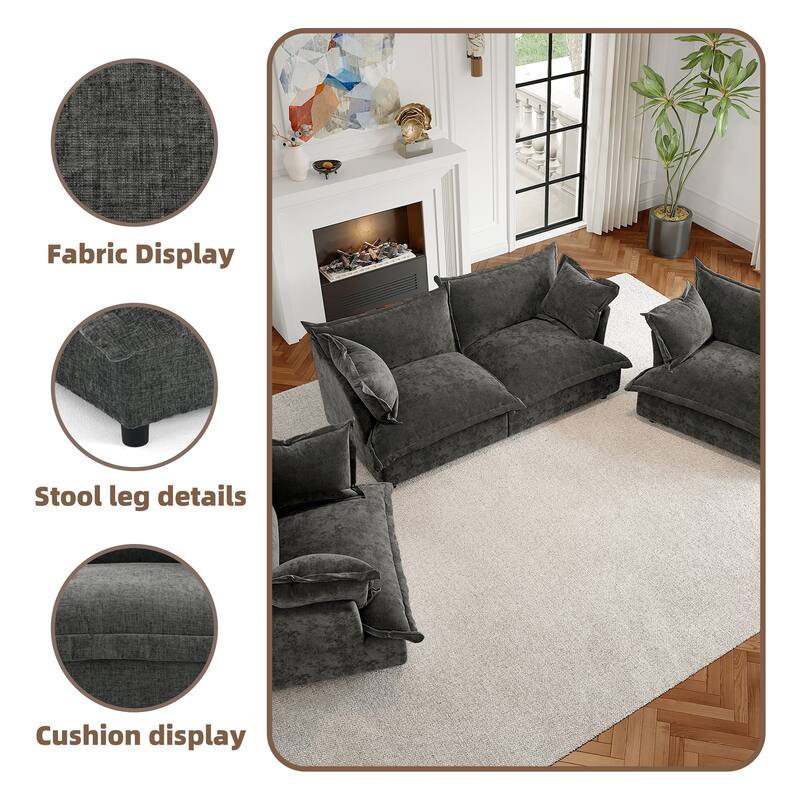 Cloud Chenille Upholstered Modular Sectional Sofa