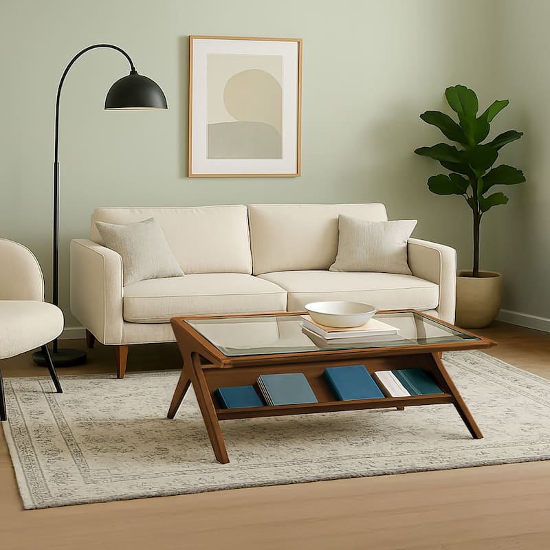 INK IVY Rocket Wood & Tempered Glass Coffee Table