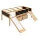 preview thumbnail 2 of 32, Twin size Loft Bed Wood Bed with Two Storage Boxes Gray