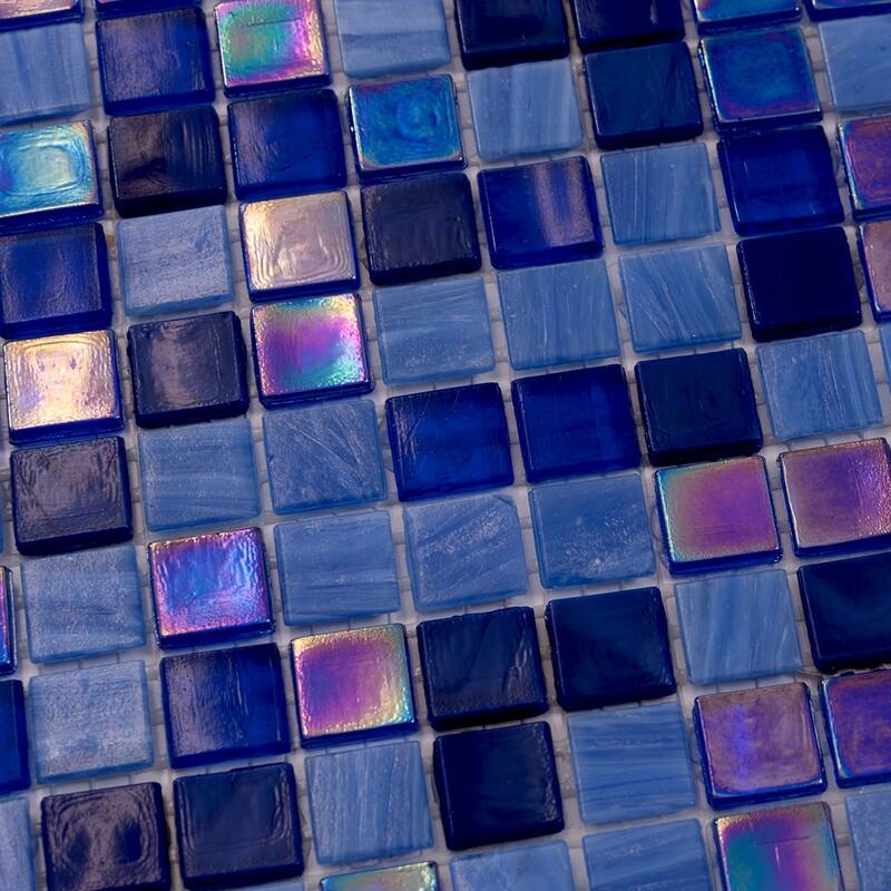 Apollo tile 12" x 12" Mingles Glossy Blue Glass Tile (18.69 sq ft/case) - 20 Pack
