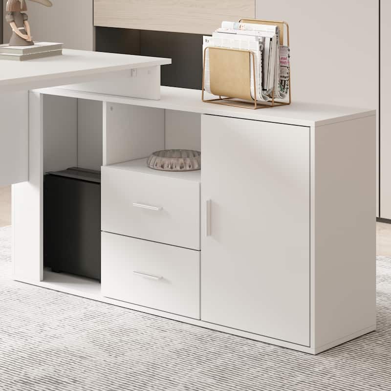 Timechee Home Office Computer Desk Corner Desk 55-inch Writing Table