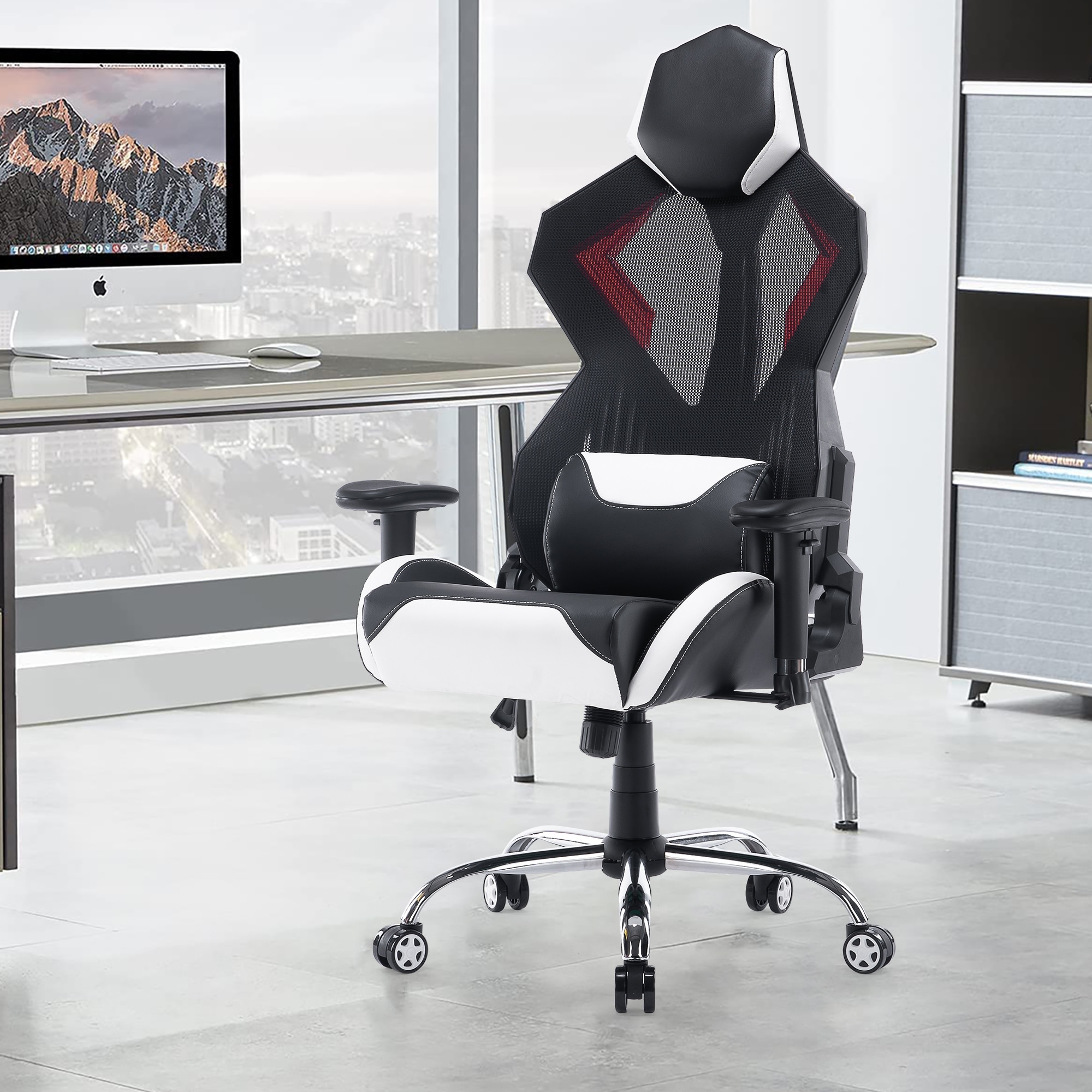 Mesh Office Chair Adjustable Swivel Study Desk High Back Fabric Executive Chair 