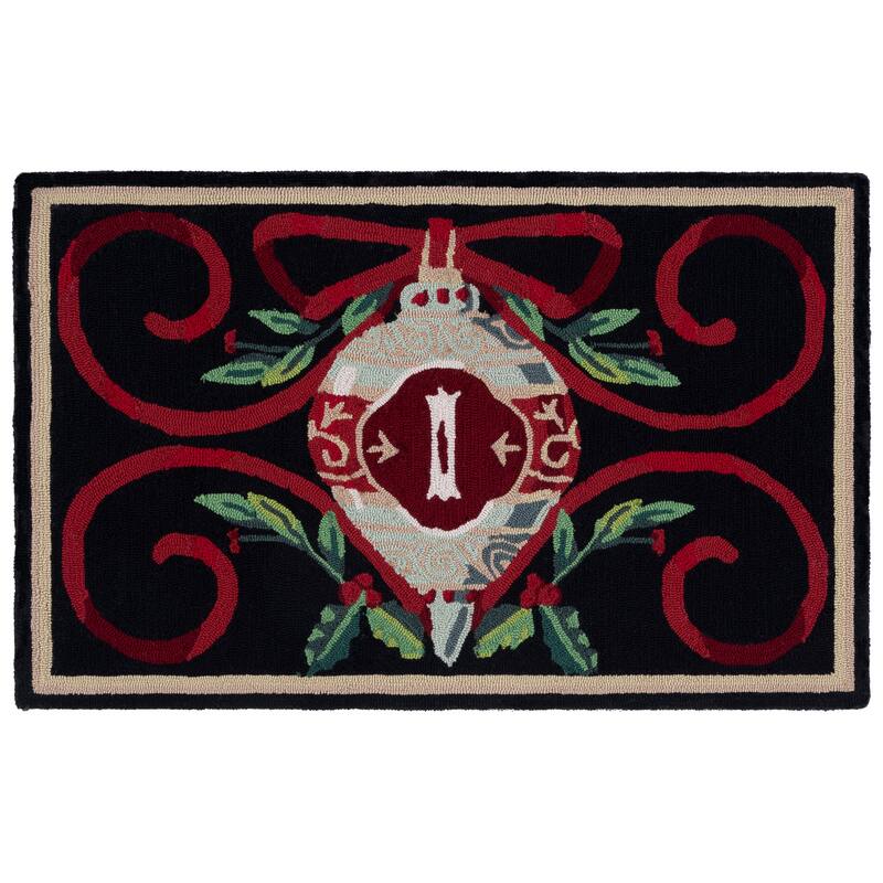 SAFAVIEH Handmade Monogram Huang Casual Rug - 2' 6" x 4' - Black/Multi(I) - Rectangle