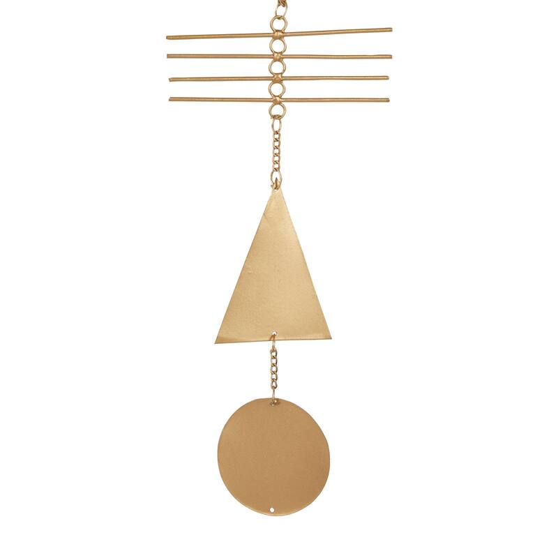 Gold Metal Geometric Windchime - 7 x 1 x 48