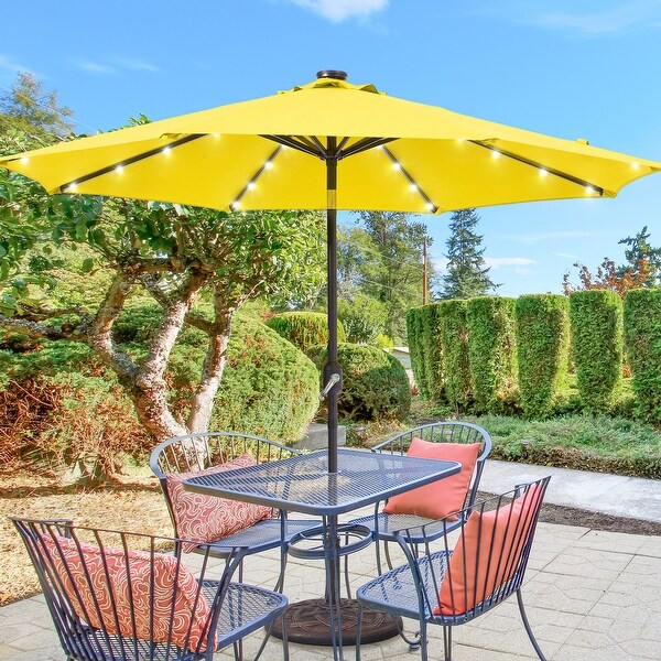BONOSUKI LED Patio 9Ft Market Umbrella,Outside Deck Table