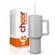 preview thumbnail 42 of 46, Cheer Collection Insulated Tumbler with Reusable Straw Gray - Large