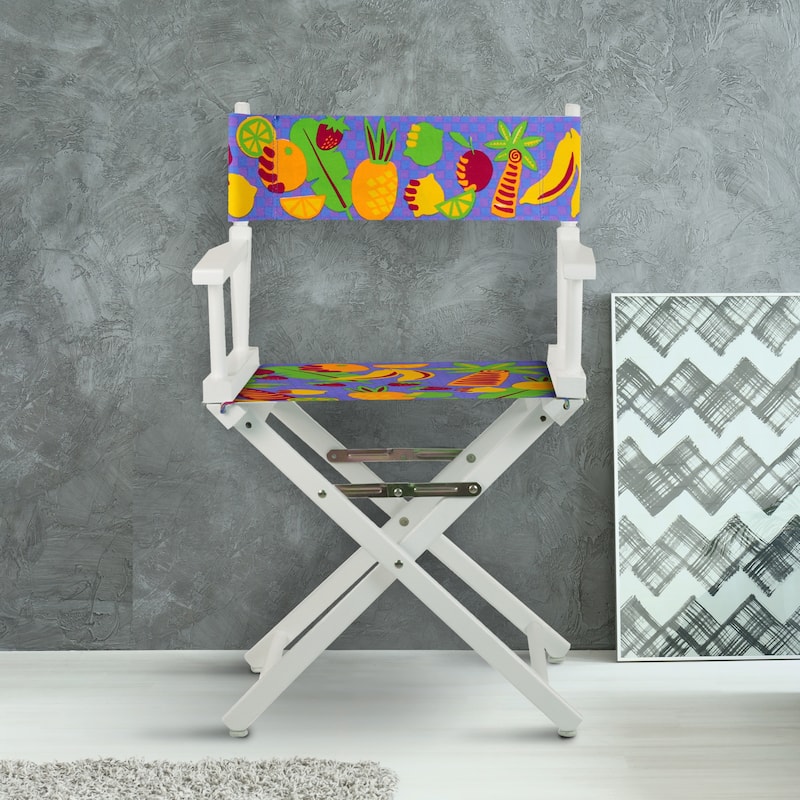 18" Director's Chair White Frame-Calypso Fruit - 21.75"W x 17"D x 33.75"H