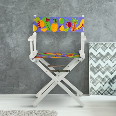 18" Director's Chair White Frame-Calypso Fruit - 21.75"W x 17"D x 33.75"H
