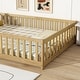 preview thumbnail 90 of 173, Toddler Floor Bed with Fence and Door, Montessori Platform Floorbed with Safety Guardrails for Children Boys Girls Kids Playroom
