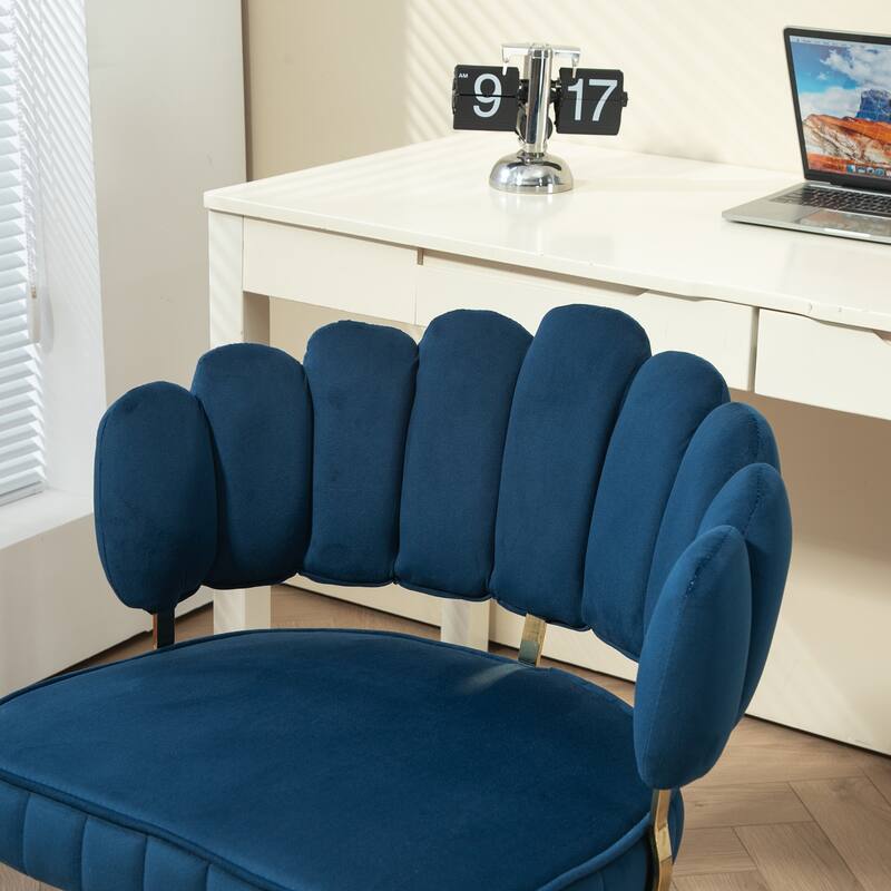 Velvet Home Office Desk Chair Modern Cute Computer Chair with Wheels Swivel Height Adjustable, for Home Office