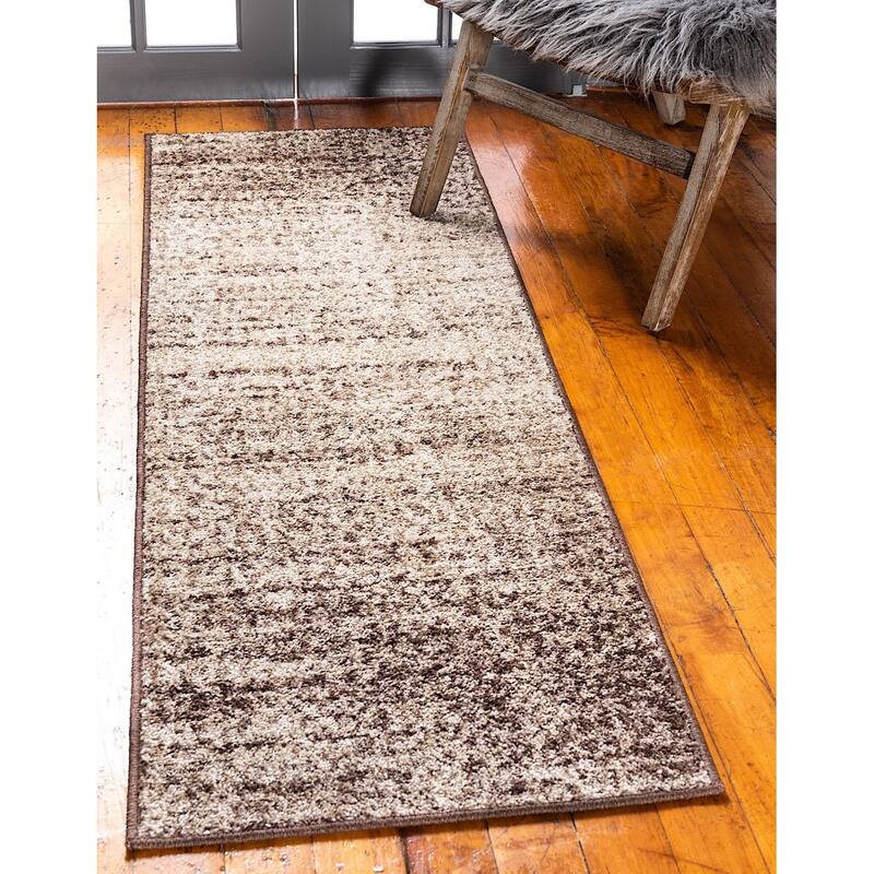 Contemporary Beallara Collection Area Rug - 2'6"x10' - Beige