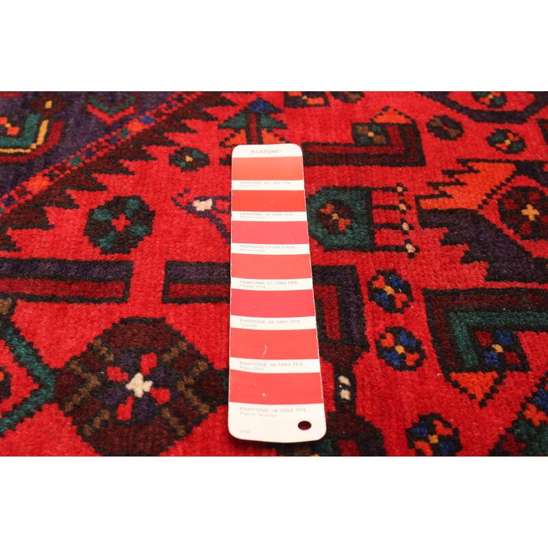 ECARPETGALLERY Hand-knotted Andelz Red Wool Rug - 4' 2" x 6' 9"