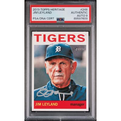 Jim Leyland 2013 Topps Heritage Signed Baseball Card #248 Auto Graded PSA 9 7609 - 8'6" x 11'6"