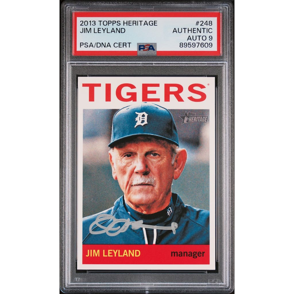 Jim Leyland 2013 Topps Heritage Signed Baseball Card #248 Auto Graded PSA 9 7609 - 8'6" x 11'6"