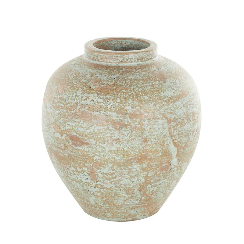 Ceramic Antique Style Textured Patina Decorative Vase - Brown - Roche River Decor