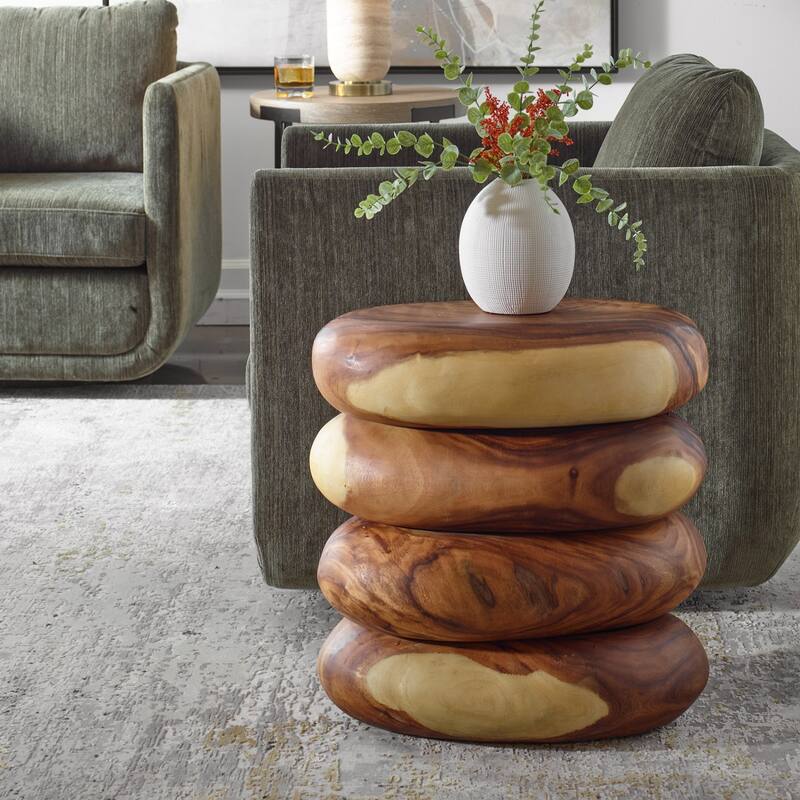 Solid Wooden End Table - 20.5" - Brown