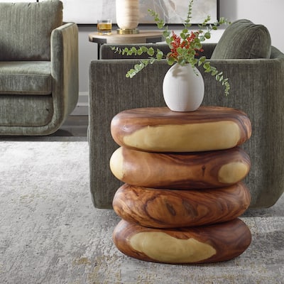 Solid Wooden End Table - 20.5" - Brown