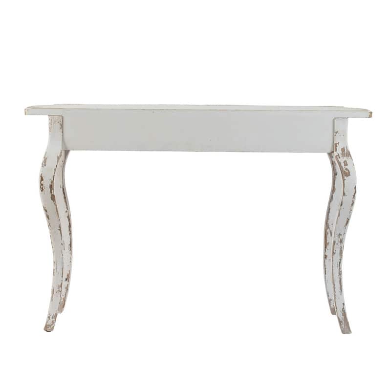 Slimline Washed White Console Table for Living Room