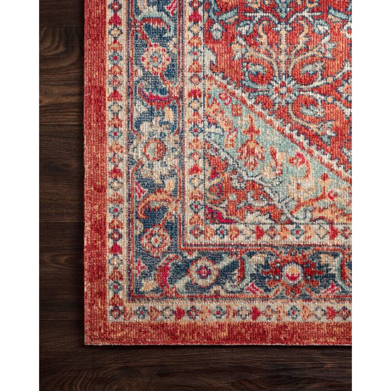 Alexander Home Katherine Boho Floral Border Distressed Rug