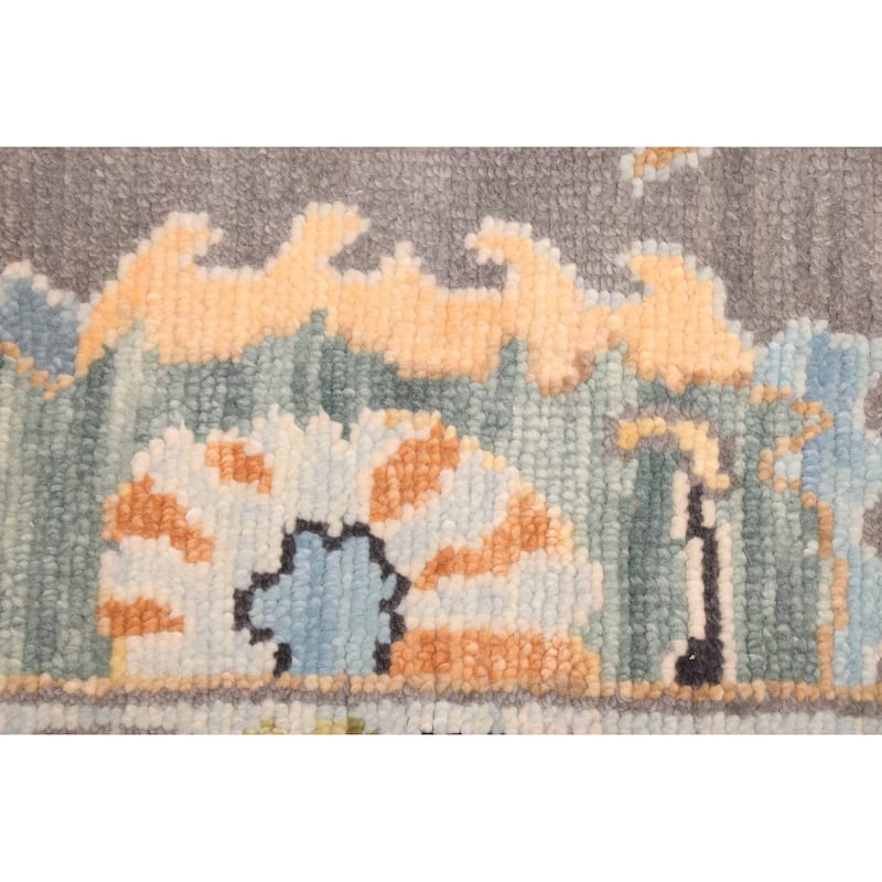 ECARPETGALLERY Hand-knotted Modern Oushak Dark Grey Wool Rug - 10'3 x 14'2