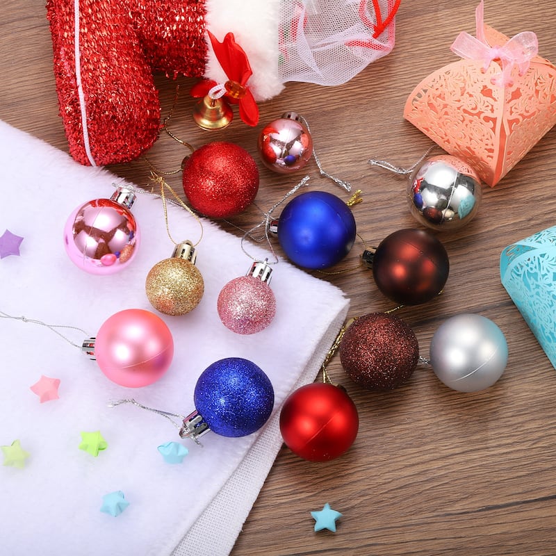 24Pcs 1.1" Christmas Balls Ornaments Shatterproof Hanging Balls Set