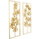 preview thumbnail 3 of 4, CosmoLiving by Cosmopolitan Gold Metal Orchid Floral Home Wall Decor with Gold Frame (Set of 2)
