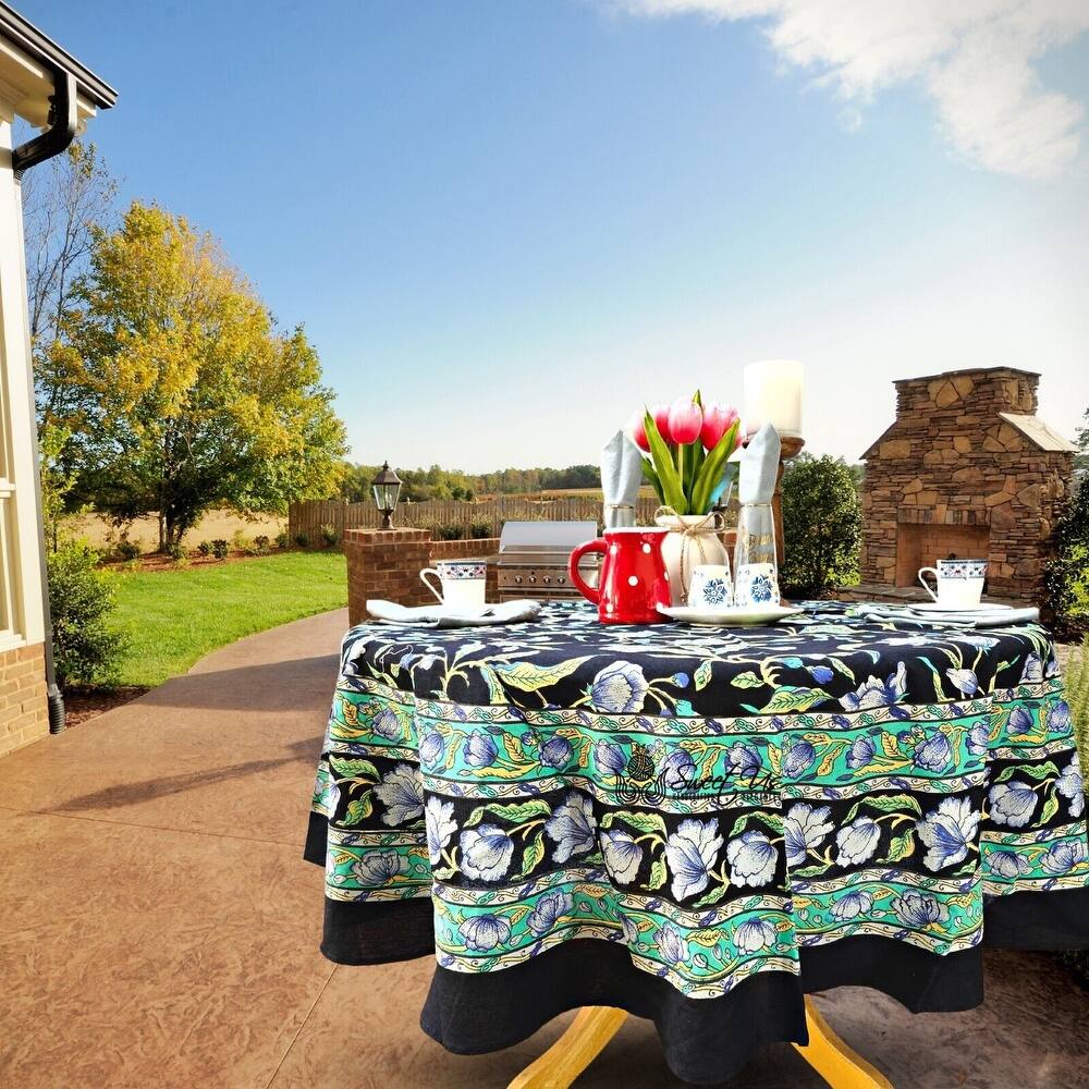 Cotton Sweet French Country Floral Tablecloth Round, Runner