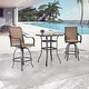 preview thumbnail 4 of 20, Patio Festival 3-Piece Outdoor Metal Bar Height Swivel Bistro Set