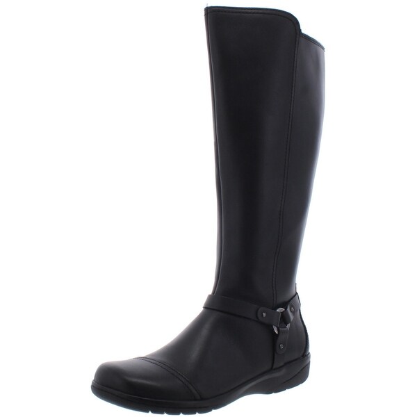 clarks womens long black boots