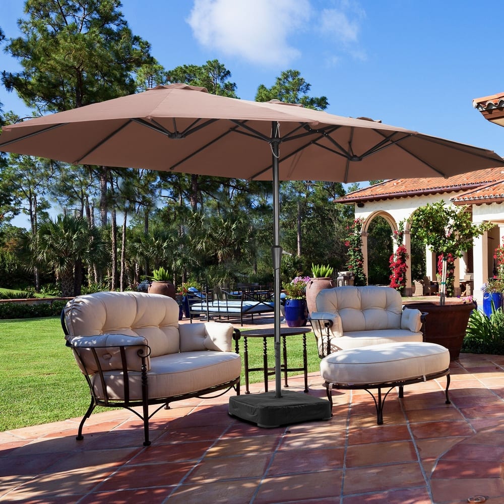 Ainfox 13FT/15FT Patio Umbrella Large Outdoor Umbrella with Base