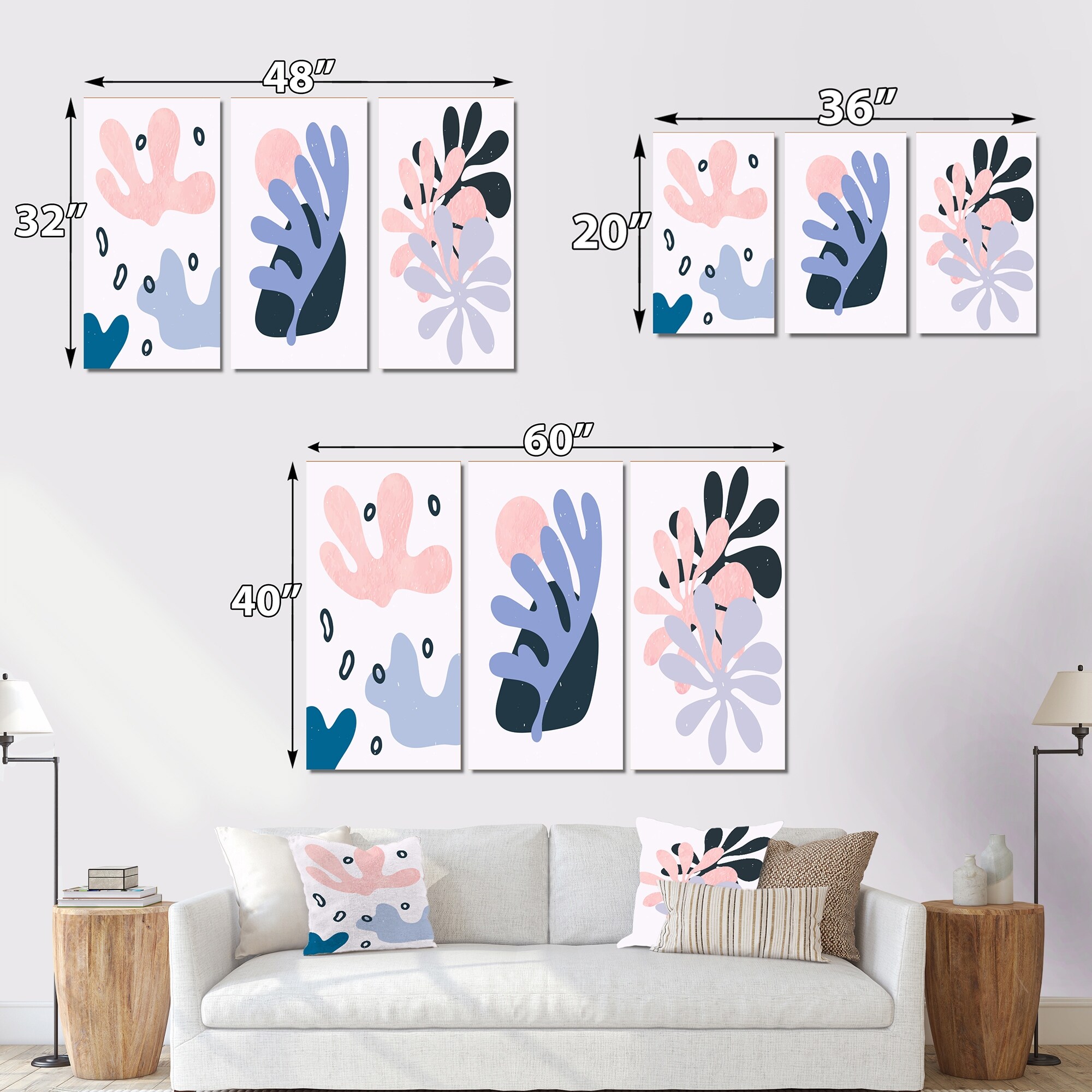 Designart Primitive Abstract Retro Shapes VII - Mid-Century Modern Wall Art Print - Vibrant Geometric Patterns for Contemporary Home Decor-image