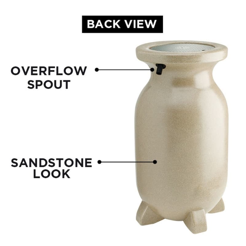 Koolscapes Stone-Look Rain Barrel, 75 gal (285L), Sandstone - M