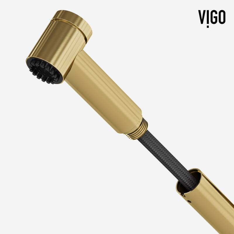 VIGO Branson 9" H Single Handle Pull-Out Sprayer Kitchen Faucet
