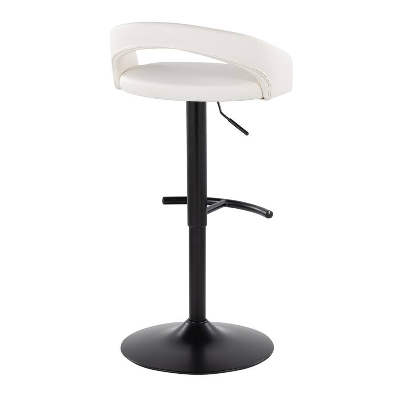 Grotto Upholstered Adjustable Barstool with Black Metal - Set Of 3